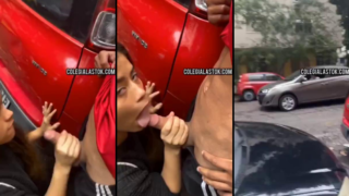 la jovencita tiene que pagar la apuesta y se la tiene que chupar a su amigo en la calle