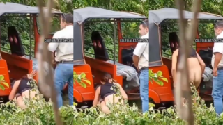 graban a conductor maduro de mototaxi cogiendo a una morrita en medio de las hierbas