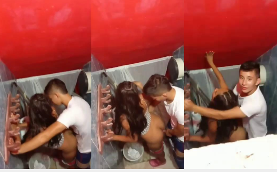 jovencita borracha se deja coger en baño publico y la graban sus amigos