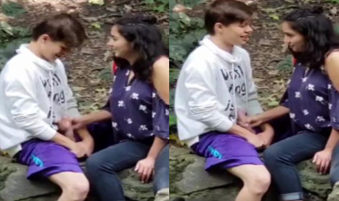 morrita de prepa se la jala al novio en el parque y son grabados
