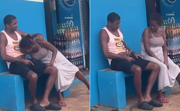 graban a una señora chupandosela a un joven en plena calle