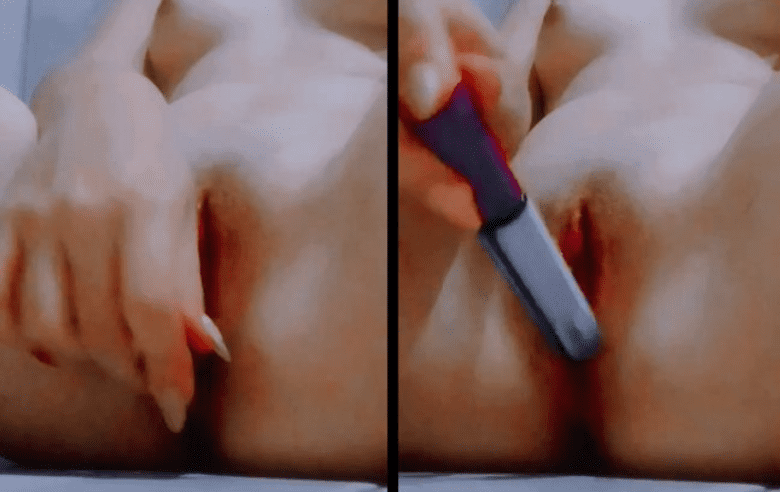 chavita cachonda se masturba con un plumon