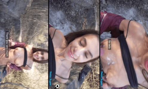 Jovencita le hace sexo oral en casa abandonada y acaban en sus pechos