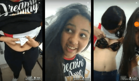 Amiga del colegio mostrando las tetas en el salón