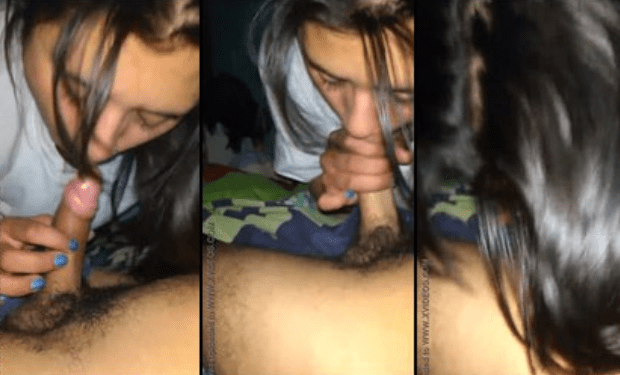 Colegiala mexicana enseñando cómo chupar pistola
