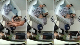 camara de seguridad graba el momento en que un joven convence a su primita de coger